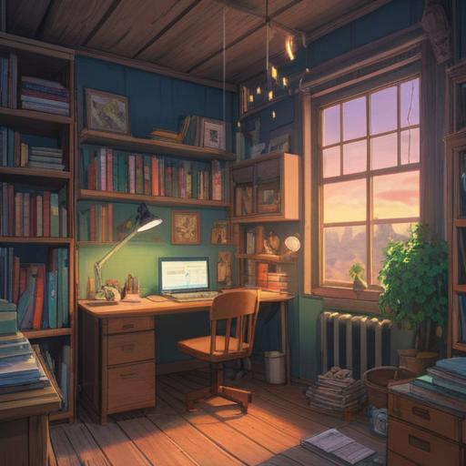 A serene and organized workspace, neatly arranged documents, books stacked in a pleasant manner, a focused individual reviewing notes, soft morning light streaming through a window, a sense of calm and productivity, harmonious colors, 4k
