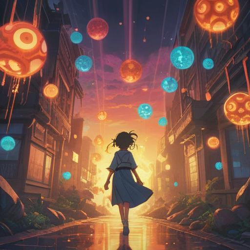 A serene scene depicting a person feeling rushed in life, surrounded by gentle glowing orbs symbolizing spiritual signs, soft sunlight filtering through trees, a winding path representing life's journey, calm and reflective mood, ethereal ambiance, 4k