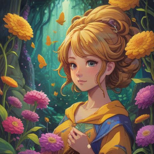 A serene spiritual scene, featuring a radiant beehive surrounded by vibrant flowers, golden honey drizzling from honeycombs, an ethereal glow illuminating the surroundings, gentle light filtering through the trees, a peaceful figure meditating nearby, symbolizing balance and harmony, lush greenery, uplifting energy, tranquility, nature's beauty, 4k