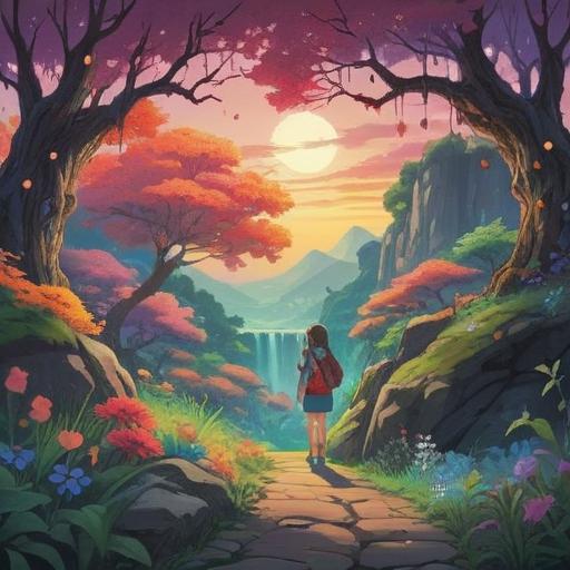 A serene landscape illustrating the spiritual significance of growing pains, a young person experiencing physical change surrounded by ethereal light, symbolic elements like blossoming flowers and gentle waves, a transformative journey, harmonious colors, peaceful atmosphere, 4k