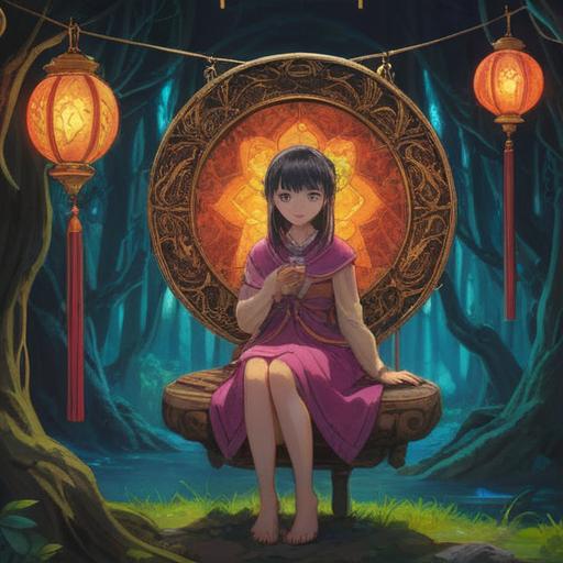 A magical lucky item guiding the heart during growth, enchanting atmosphere, glowing talisman, vibrant colors, nurturing environment, gentle light illuminating a path, symbolic imagery of transformation and hope, serene nature backdrop, inspirational vibe, 4k