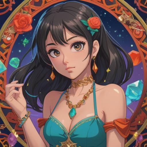 A captivating illustration of lucky items that enhance sexual allure, featuring a beautifully adorned charm bracelet, sparkling gemstones, and intricate symbols of love, set against a dreamy backdrop with gentle lighting, highlighting the enchanting power of these items, 4k