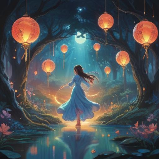 A serene and mystical landscape, featuring ethereal beings intertwined in a dance, soft glowing lights, representation of attraction and spiritual connection, lush nature surrounding them, symbolizing personal growth and deeper understanding, calm atmosphere, harmonious color palette, 4k