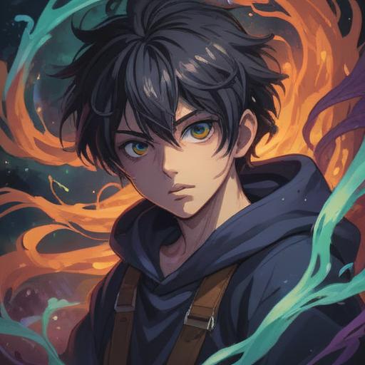 A dark and moody illustration depicting a person with an ominous aura, sharp features, surrounded by swirling shadowy energies, representing negative traits and deceit, with a contrasting bright light in the background symbolizing hidden truths, eerie atmosphere, intricate details highlighting duality, 4k