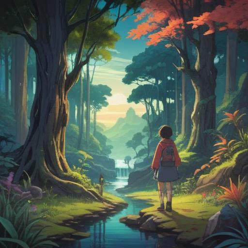 A serene and introspective illustration, depicting a tranquil landscape divided into two halves, one representing masculine energy and the other feminine energy, symbols of duality and balance, ethereal light shining through the clouds, interconnected elements symbolizing unity and acceptance, dreamlike atmosphere, soft and harmonious colors, 4k