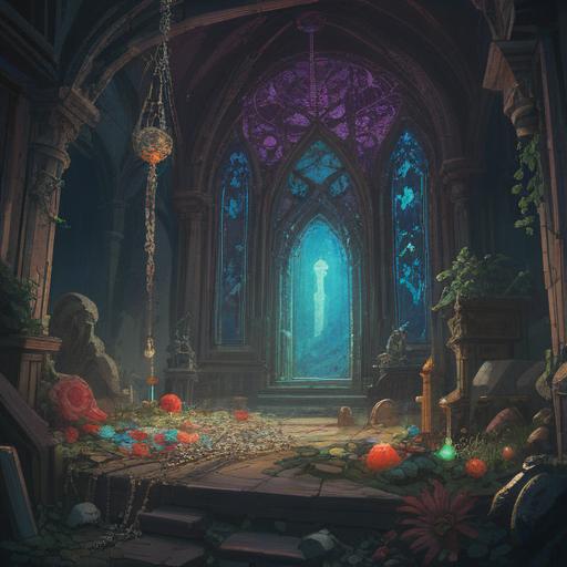 A serene spiritual scene depicting a broken rosary, vibrant energy surrounding the beads, glowing lights symbolizing spiritual warnings, a tranquil atmosphere with soft pastel colors, subtle hints of nature in the background, ethereal presence in the air, 4k