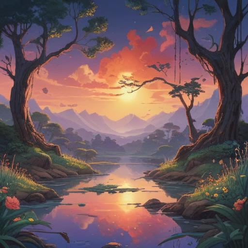 A harmonious composition symbolizing balance through the number