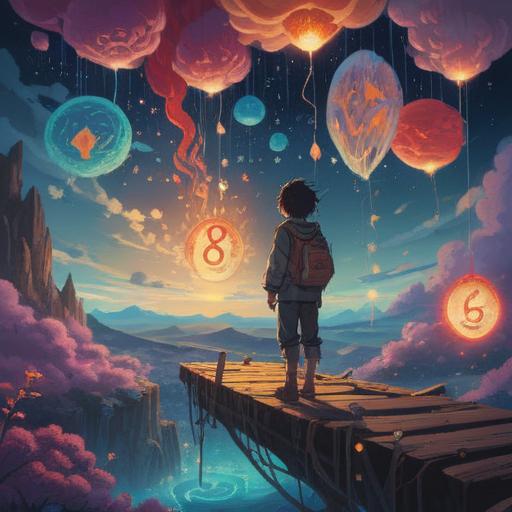 A surreal illustration depicting a person surrounded by floating numbers, an ethereal glow emanating from the lucky number, whimsical elements like clouds and stars, soft pastel colors, a dreamy atmosphere, the individual expressing curiosity and wonder, 4k
