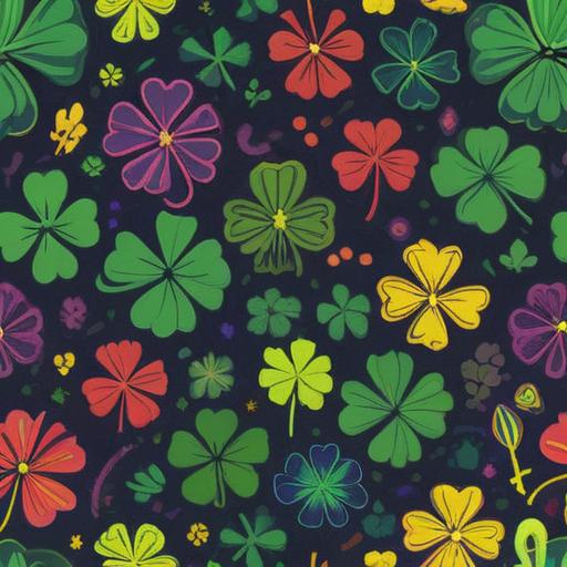 A collection of lucky items inspired by repeating numbers, vibrant colors, intricate patterns, symbolic objects like four-leaf clovers and lucky coins, mystical aura, whimsical style, enchanting atmosphere, cultural significance, 4k