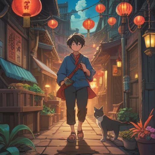 A vibrant scene depicting a mystical journey influenced by the number 1919, characters engaged in lucky actions, symbols of good fortune scattered throughout the landscape, diverse settings showcasing fortune-bringing elements, a sense of joy and excitement in the air, captivating colors and intricate details, 4k