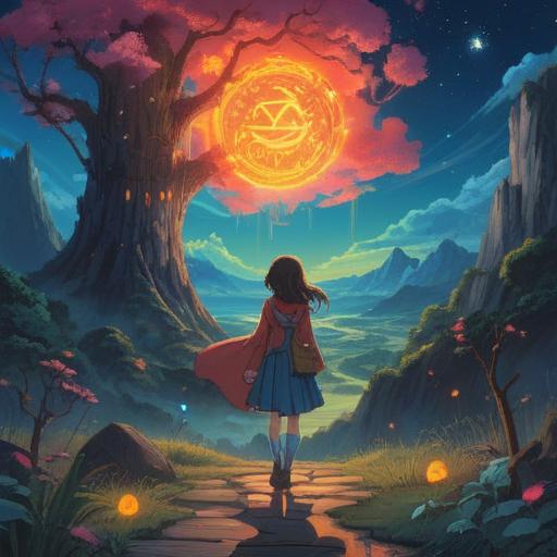 A mystical scene featuring the number 