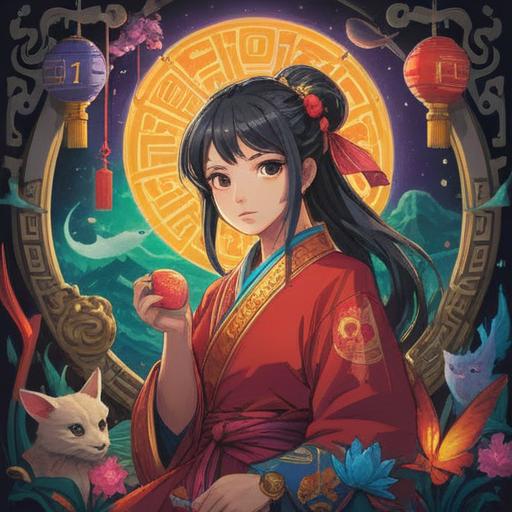 A mystical illustration of the number 17 as a lucky item, surrounded by vibrant symbols of fortune and positivity, glowing aura, inspirational figures achieving success, serene background with subtle hints of magic, harmonious colors, visually striking composition, 4k