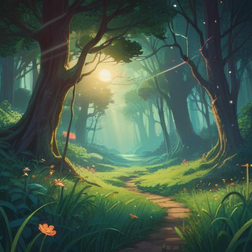 A serene landscape depicting a gentle earthquake, mystical energies in the air, luminous ethereal lights, calming waves of grass swaying, a sense of balance and harmony, spiritual symbols subtly integrated, inviting and positive atmosphere, nature embracing change, 4k