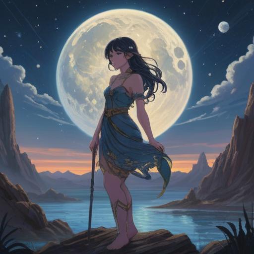 A mystical scene depicting the effects of the Aquarius full moon, spiritual symbols illuminated by moonlight, zodiac constellations shining brightly in the night sky, ethereal beings representing intuition and insight, calm water reflecting the moon's glow, a serene landscape filled with natural elements, deep connection to the cosmos, 4k