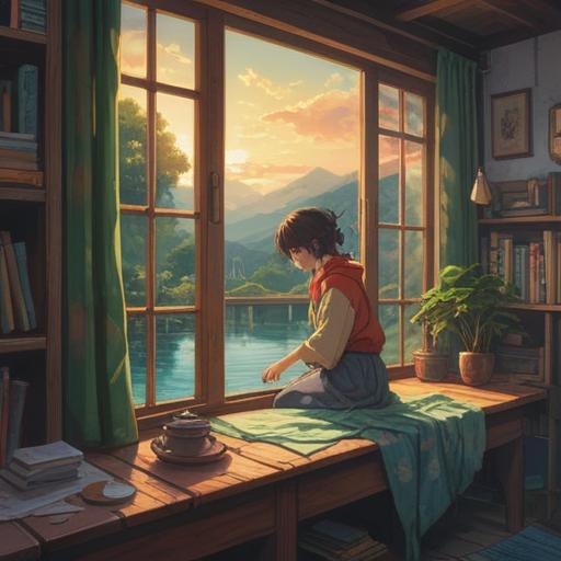 A serene scene of a person gently wiping a wooden surface with a cloth, soft morning light streaming through a window, reflective water droplets glistening, spiritual energy surrounding the action, subtle symbols of positivity appearing in the air, calm and peaceful atmosphere, harmonious connection with nature, 4k