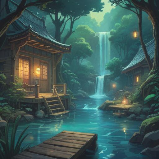 A serene and mystical scene depicting water fixtures and tools symbolizing repair, soft blue and green hues, gentle flowing water, sparkling reflections, ethereal light illuminating the space, a balance between nature and technology, tranquility and renewal, spiritual connection to water and restoration, harmonious atmosphere, 4k