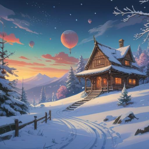 A serene winter landscape filled with swirling snowflakes, ethereal light illuminating the scene, a gentle spirit emerging from the snow, symbols of hope and positivity surrounding, tranquil and reflective atmosphere, nature's beauty in contrast with the harshness of a blizzard, soft and calming colors, 4k