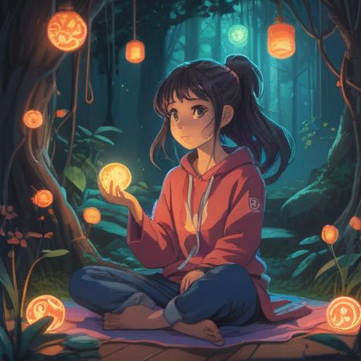 A serene and calming illustration depicting a person in a meditative pose, surrounded by soft glowing lights, symbols of self-care and healing, vibrant colors representing energy flow, a tranquil nature backdrop with gentle waterfalls and lush greenery, elements of spirituality intertwined, insightful and uplifting atmosphere, inviting the viewer to explore the deeper meaning of skin blemishes and personal care, 4k