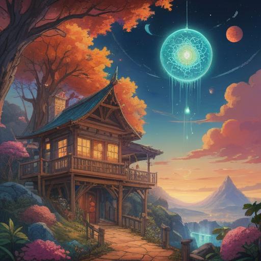A spiritual illustration symbolizing the balance of life, intertwined paths representing choices and consequences, celestial elements reflecting harmony, an ethereal aura enveloping the scene, vibrant colors illustrating hope and enlightenment, serene landscapes depicting personal growth, 4k