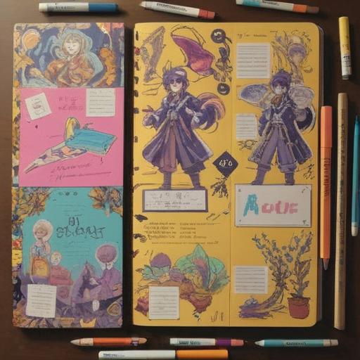 A collection of colorful sticky notes on a desk, organized neatly, various handwriting styles, some notes with doodles and sketches, a vintage notebook partially open, soft natural light filtering through a window, a sense of productivity and creativity, inviting atmosphere, 4k