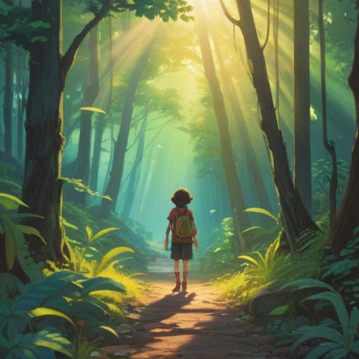 A serene and contemplative scene depicting a person standing at a crossroads, surrounded by lush nature, soft rays of sunlight filtering through the trees, an aura of tranquility, reflection on past choices, symbolizing rebirth and new beginnings, ethereal elements subtly incorporated, deep emotional resonance, 4k