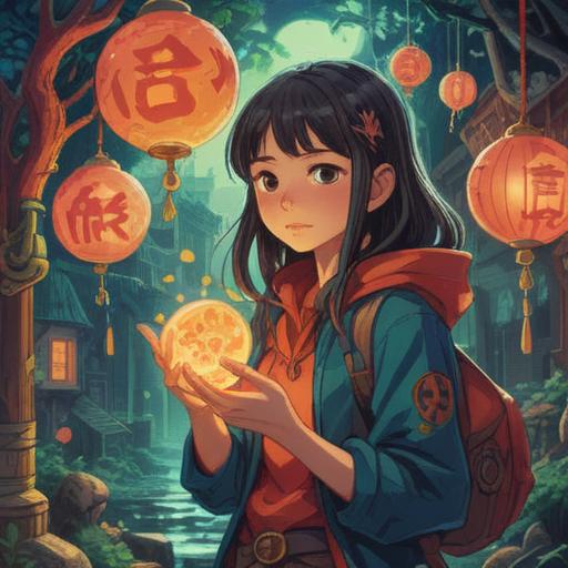 A vibrant and inspiring illustration, a person holding a unique lucky charm, surrounded by symbols of resilience and hope, a challenging environment representing life's difficulties, bright colors symbolizing positivity, intricate details on the charm, uplifting atmosphere, motivational energy, 4k