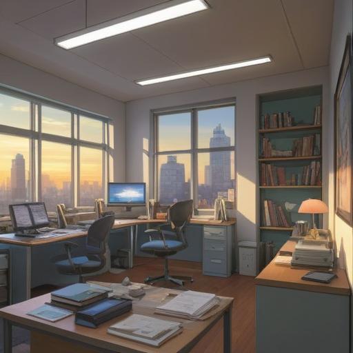 A serene office environment, tranquil energy, employees exchanging embraces, symbolic transitions, personal growth, harmonious connections, light breaking through windows, diverse individuals representing change, soft focus on faces, 4k