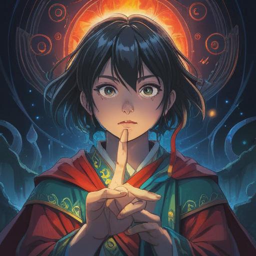 A symbolic representation of spiritual signs through the pain in the index finger, an ethereal atmosphere, gentle light illuminating the finger in focus, surrounded by mystical symbols and soft, swirling energies, a blend of calmness and enlightenment, nature elements in the background, conveying a sense of guidance and intuition, 4k