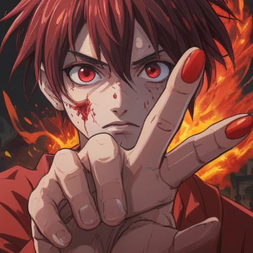 A close-up illustration of a person’s forefinger with a fresh cut, vibrant red blood contrasting against the skin, surrounded by ethereal light, spiritual symbols and energies emanating from the wound, a sense of healing and transformation, mystical flora in the background, captivating aura, intricate details, 4k