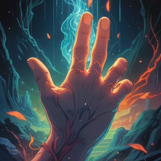 A close-up illustration of a finger with a noticeable cut, surrounded by a glowing aura, symbolic elements representing spiritual awareness, gentle light cascading over the injury, a serene background with soft colors, ethereal patterns emanating from the cut, emphasizing healing and intuition, 4k