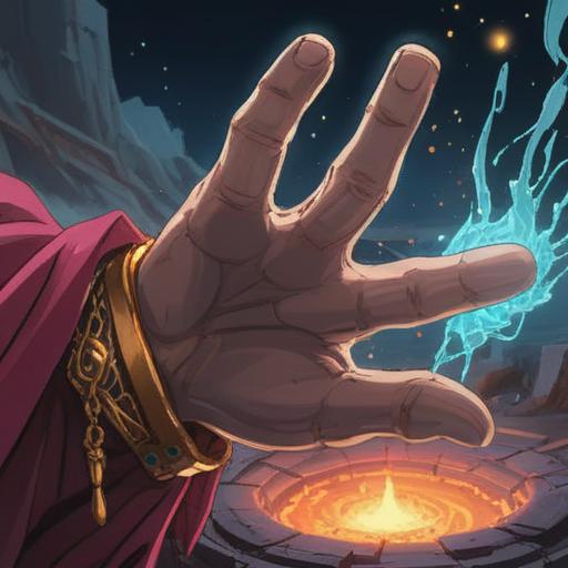 A close-up of a person's hand with an injured index finger, symbolizing spiritual transformation, light emanating from the injury, healing energy surrounding the finger, ethereal background with soft glows, representation of personal growth and change, vivid colors, 4k