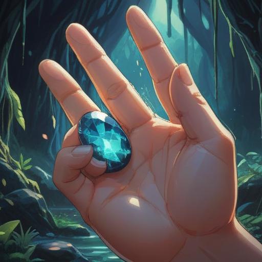 A close-up view of a hand with a prominent beauty mark on the index finger, a shining lucky stone placed gently beside it, soft focus background, warm and inviting colors, light reflecting off the stone, emphasizing the connection between the beauty mark and the stone, symbolism of luck and individuality, 4k