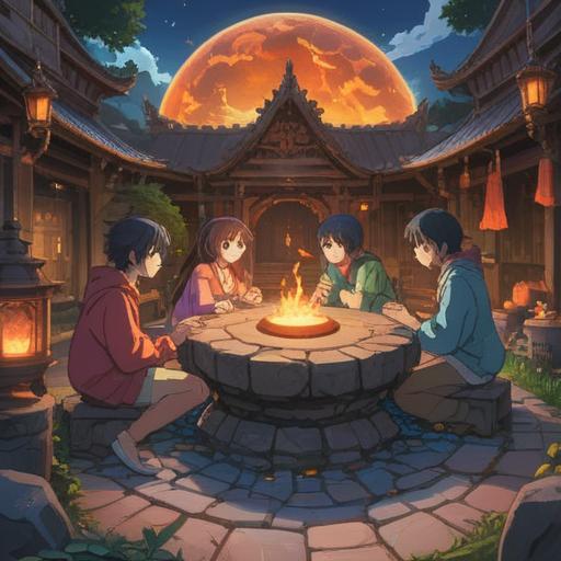 A mystical illustration of a vibrant lucky stone, surrounded by diverse groups of people engaging in conversations, the stone emitting a warm glow, symbolizing connection and unity, various cultural backgrounds represented, lush green environment, soft sunlight filtering through the trees, cheerful atmosphere, encouraging relationships, 4k