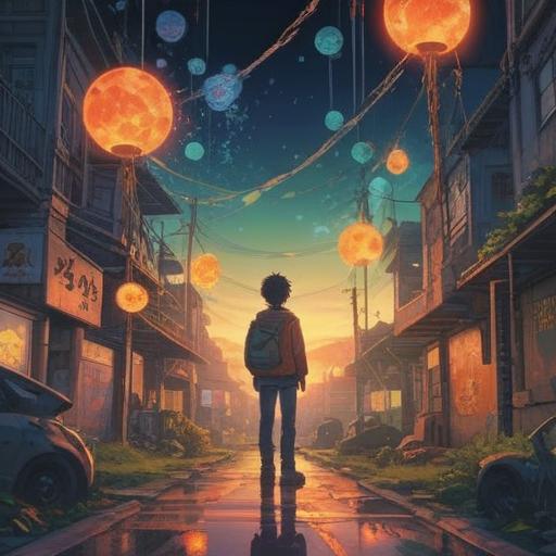 A serene and introspective scene, a person standing at a crossroads, surrounded by glowing orbs representing new beginnings, gentle light filtering through trees, peaceful expression, flowing water nearby symbolizing cleansing, ethereal atmosphere, vibrant yet calming colors, 4k