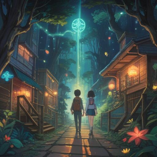 A serene depiction of evolving human relationships, symbolic elements representing spiritual growth, intertwining paths signifying connections, ethereal light illuminating faces, a backdrop of nature changing with the seasons, reflections of emotions and transformation, harmonious balance between individuals, deep introspection, vibrant colors conveying feelings, 4k