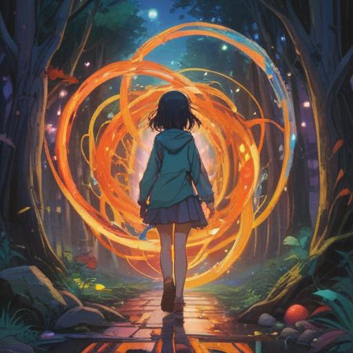 A serene depiction of personal growth, an abstract representation of transformation, interconnected paths symbolizing relationships, vibrant colors blending harmoniously, ethereal light illuminating the journey, peaceful nature setting, soft and calming atmosphere, 4k