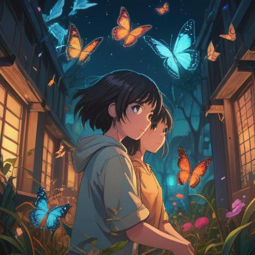 A mystical illustration depicting the phenomenon of fleeting human relationships, subtle spiritual signs such as butterflies and shadows, emotional distance represented by fading light, a person looking contemplatively at the horizon, surrounded by abstract symbols of connection and detachment, ethereal color palette, serene and introspective atmosphere, 4k