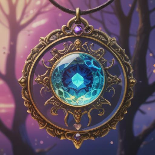 A spiritual lucky item that helps improve human relationships, a shimmering crystal pendant radiating soft light, surrounded by gentle energy waves, harmonious colors blending together, symbolic representations of connection and unity, intricate patterns reflecting positive energies, a serene and inviting atmosphere, subtle floral motifs, 4k