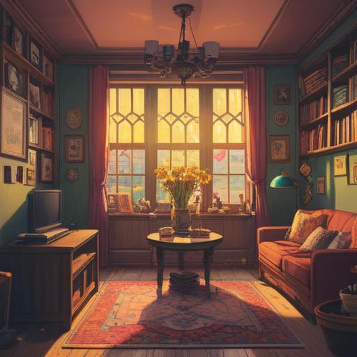 An enchanting scene capturing everyday lucky charms, small tokens of fortune, vibrant colors, cozy interiors, sunlight streaming through a window, a young person lovingly tending to these items, surrounded by plants and warm light, a sense of hope and positivity, 4k