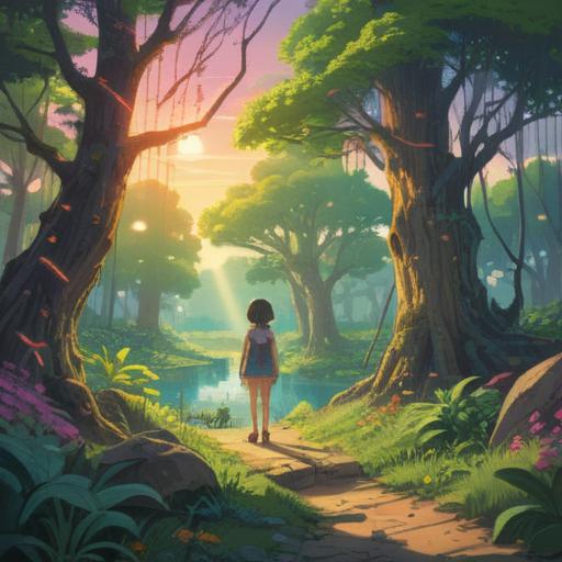 A serene and uplifting illustration, showcasing diverse individuals overcoming challenges together, spiritual lucky charms surrounding them, a bright sunlight filtering through trees, symbols of hope and resilience, harmonious atmosphere, vivid colors, emotional expressions, 4k