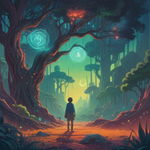 A surreal illustration depicting the concept of mistaken identity as a spiritual sign, ethereal figures transforming into luminous shapes, a backdrop of abstract landscapes representing consciousness, vibrant colors symbolizing enlightenment, mystical elements like flowing energy and glowing orbs, a serene atmosphere, thoughtful expressions on the characters' faces, 4k resolution