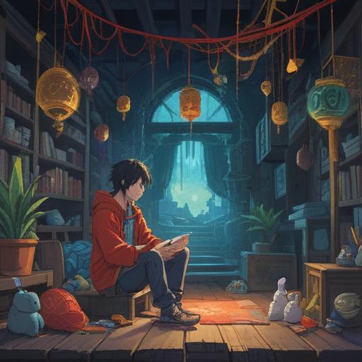 A vibrant scene depicting a person who has just calmed down after a confrontation, surrounded by bright lucky items such as a four-leaf clover, a horseshoe, and a lucky cat, warm sunlight streaming in, a gentle smile appearing on their face, a cozy room filled with positive energy, inviting atmosphere, detailed expressions, 4k