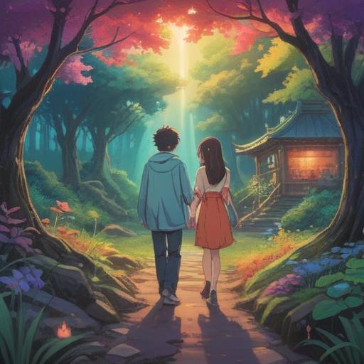 A serene and mystical scene depicting individuals interacting in a tranquil setting, ethereal light emanating from their connection, subtle aura colors surrounding each person, expressions of mindfulness and awareness, symbolic elements representing intuition and spiritual guidance, gentle nature backdrop, harmonious energy flow, 4k