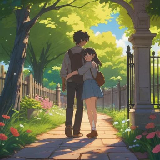 A heartfelt scene depicting a moment of greeting, diverse people exchanging warm smiles and handshakes, sunlight filtering through a park filled with blooming flowers, an atmosphere of connection and positivity, showcasing the transformative power of greetings, 4k