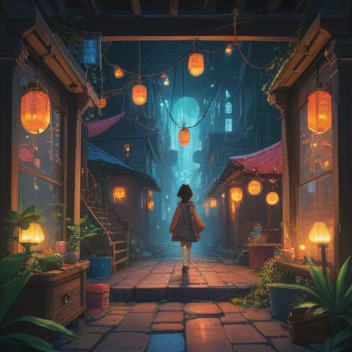 A scene depicting a person discovering a lucky charm, vibrant colors, whimsical design, a small trinket glowing in the light, the person looking hopeful and thoughtful, surrounded by a cozy and inviting environment, symbolizing positive change, emotional connection, friendship, 4k