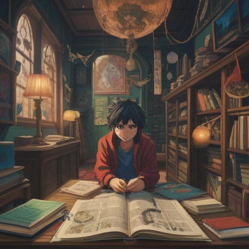 A collage of various documents and notes, visually organized and color-coded, highlighting key points and summaries, a central theme of knowledge gathering and synthesis, a desk setting with stationery items, a soft focus on the background, warm and inviting lighting, 4k