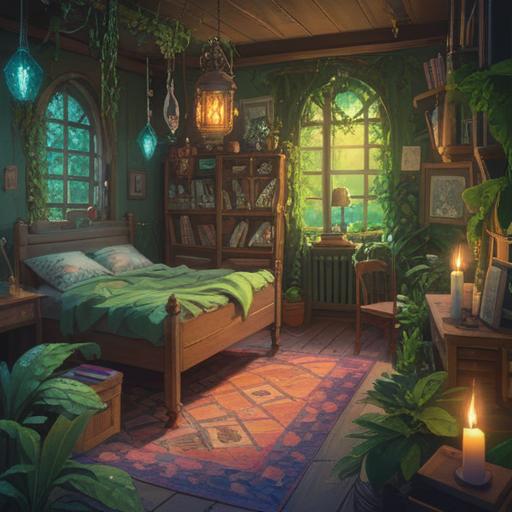 A serene and uplifting scene featuring various positive energy items, such as crystals, lush green plants, candles emitting a soft glow, vibrant flowers, and peaceful nature elements, all arranged harmoniously, bright and refreshing colors, calming ambiance, inviting and tranquil atmosphere, illustrating the essence of healing and positivity, 4k