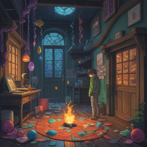 A whimsical illustration depicting a person inadvertently taking the blame for another's mistake, featuring a vibrant lucky charm symbolizing misfortune turned into good luck, expressive facial emotions showing a mix of surprise and resignation, surrounded by an aura of magical sparkles, gentle light illuminating the scene, soft pastel colors, 4k