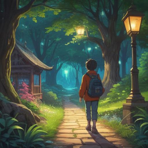 A serene scene depicting a person being asked for directions by a lost traveler, soft light illuminating their faces, a peaceful park setting with trees and a gentle breeze, a sense of connection and guidance in the air, subtle spiritual symbols integrated into the background, harmonious colors, emotional expressions, 4k