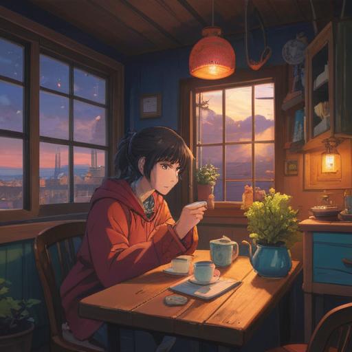 A thoughtful scene depicting a person giving advice to a friend in need, a cozy setting with warm lighting, a cup of tea on the table symbolizing comfort, Lucky charm items like a four-leaf clover and a lucky coin, expressions of understanding and support on their faces, detailed surroundings with personal touches, warm and inviting atmosphere, 4k